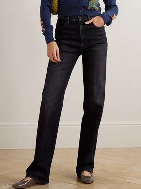 MOTHER. The Rambler Zip Heel high-rise straight-leg jeans